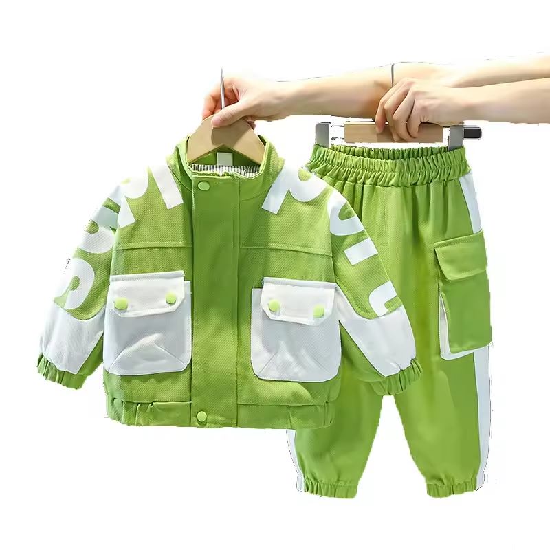 Boys' Green Cargo Jacket & Jogger Set, Sizes Available: 2-6years